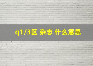 q1/3区 杂志 什么意思